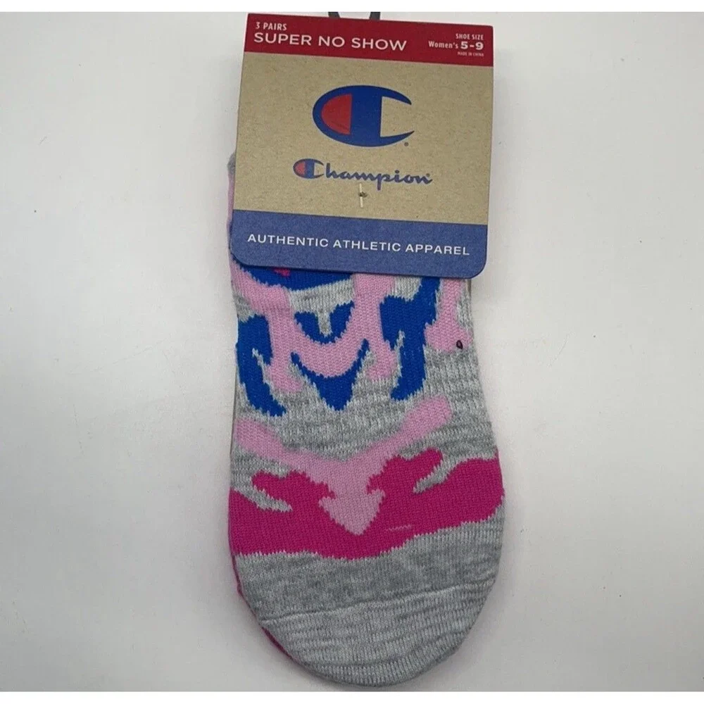 Ladies Champion And Fila No Show Ankle Sock Bundle 5 Pairs New Shoes Sz 5-10
